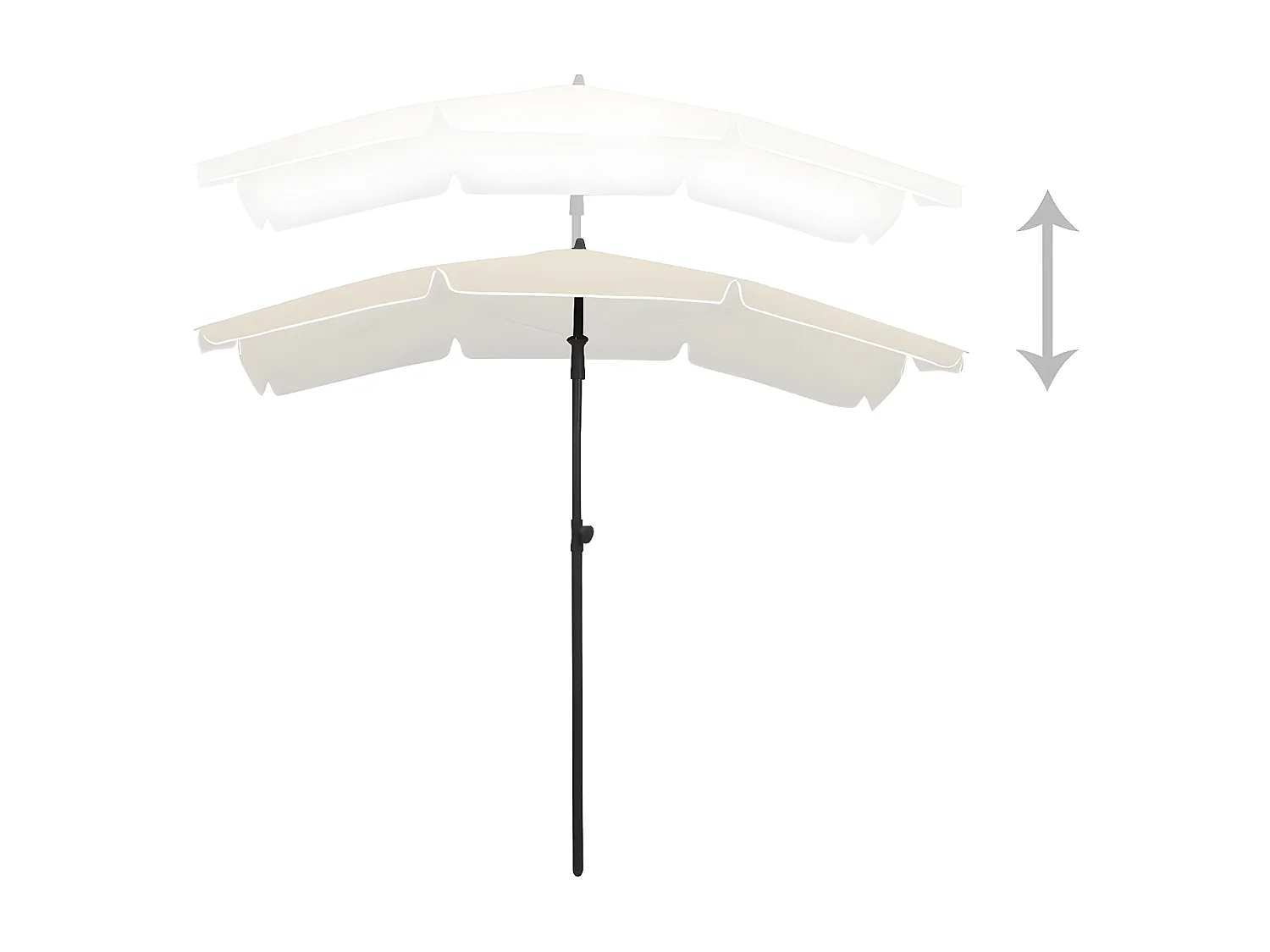 Sombrilla de jardín con poste color arena 200x130 cm ES251860