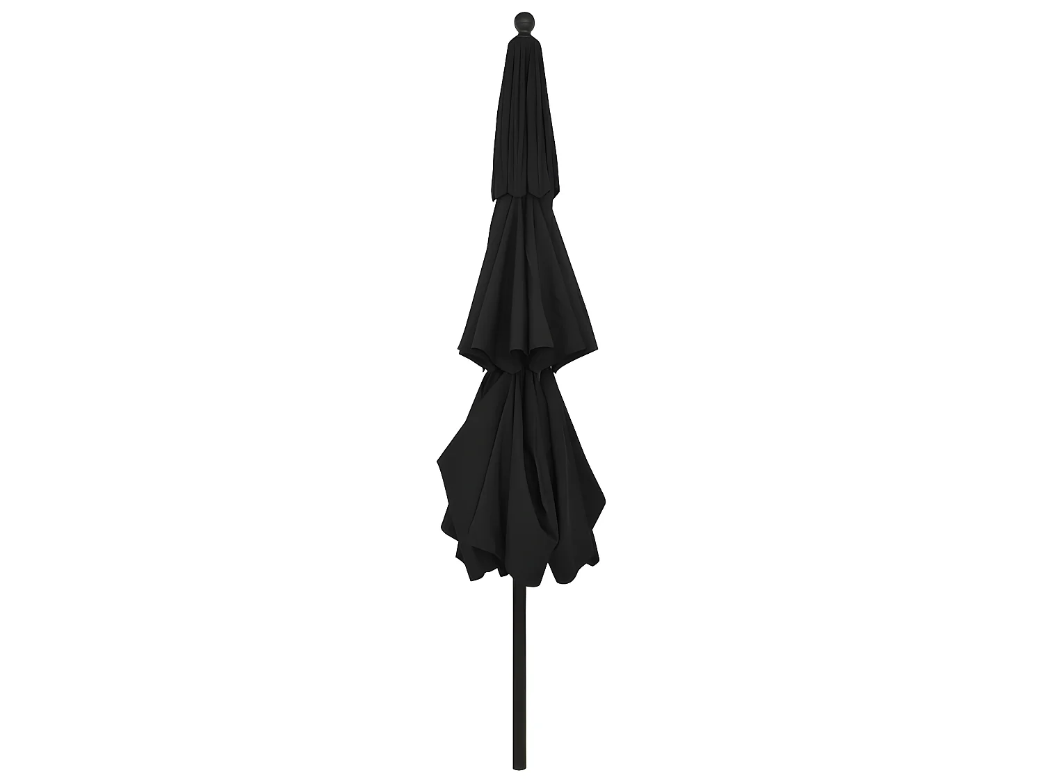 Parasol à 3 niveaux avec mât en aluminium Noir 3,5 m WVGQ4083