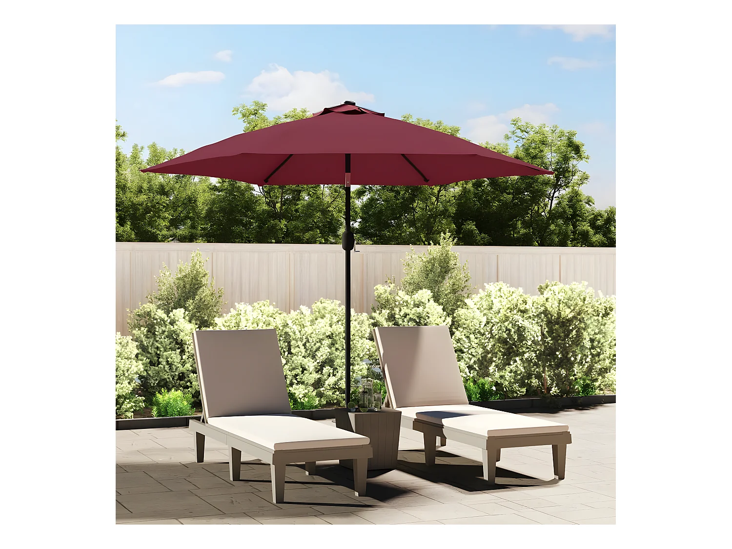 Tissu de remplacement pour parasol d'extérieur Bordeaux 300 cm WVGQ1244