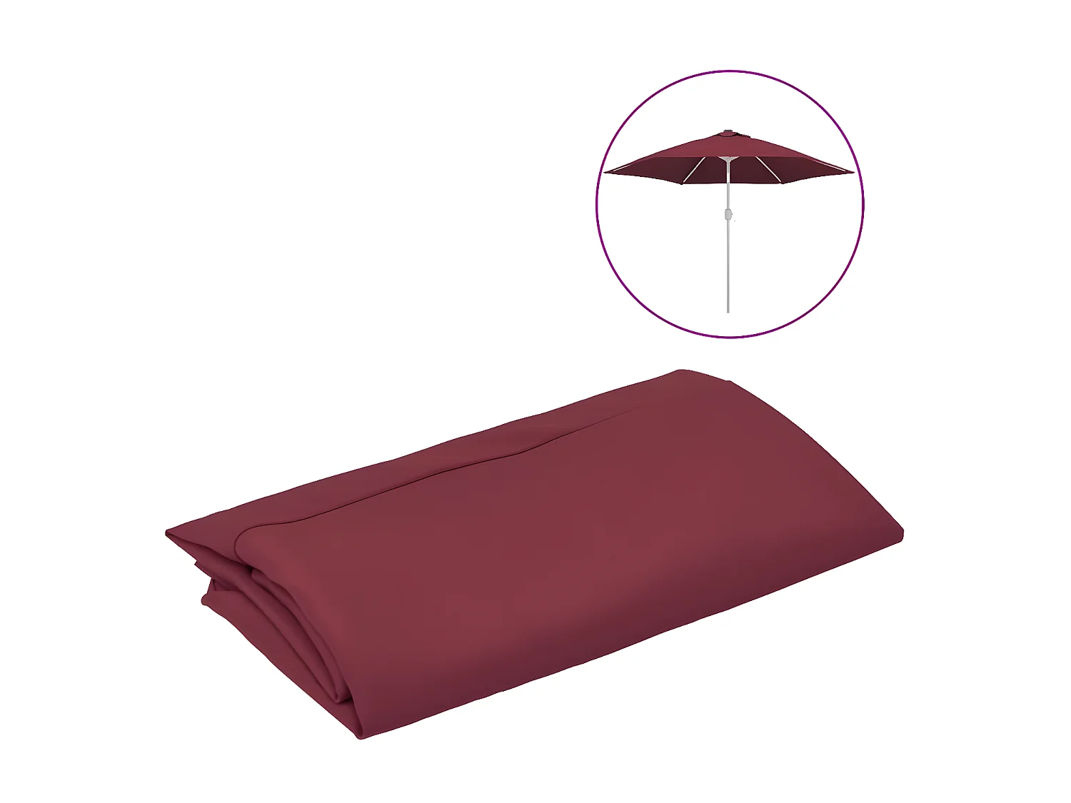 Vervangingsdoek voor parasol 300 cm bordeauxrood NL633901