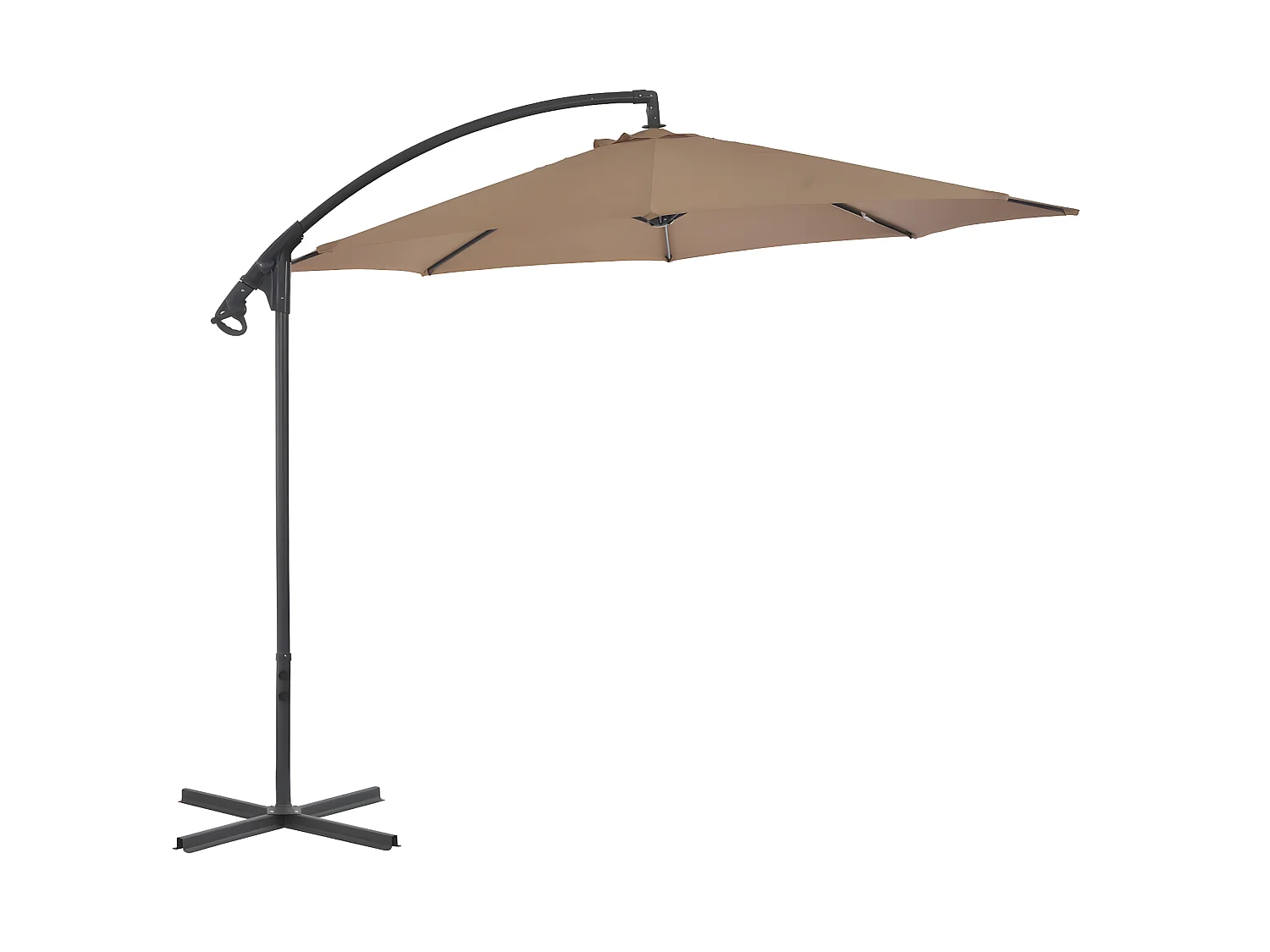 Parasol en porte-à-feux avec poteau en acier 300 cm Taupe WVGQ9392