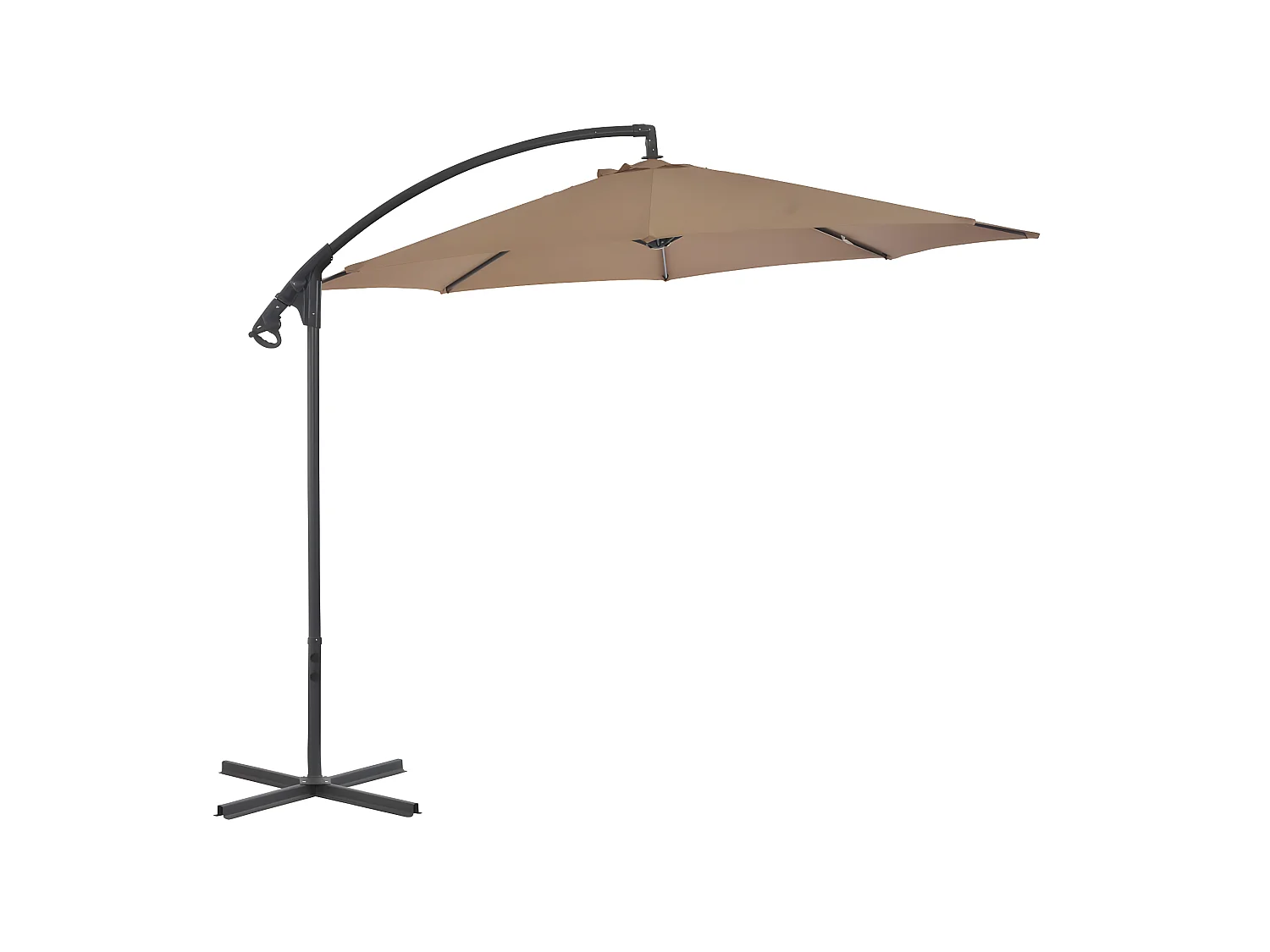 Zweefparasol met stalen paal 300 cm taupe NL438393
