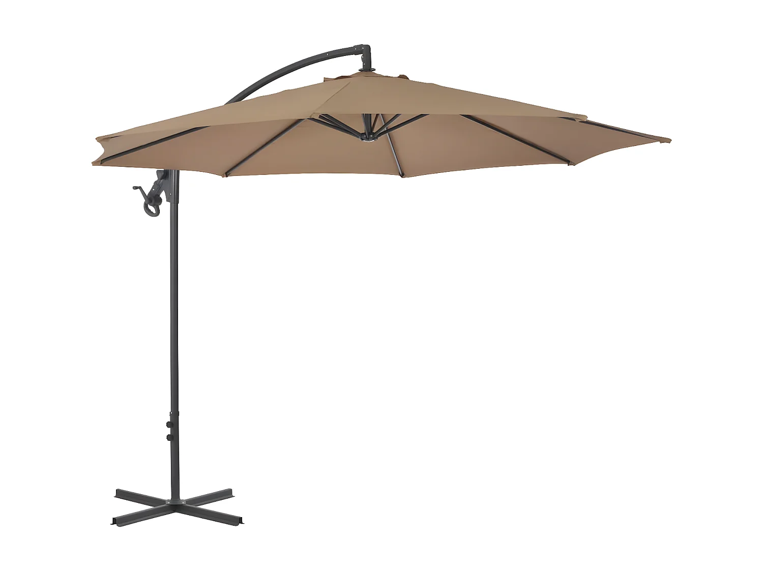 Parasol en porte-à-feux avec poteau en acier 300 cm Taupe WVGQ9392