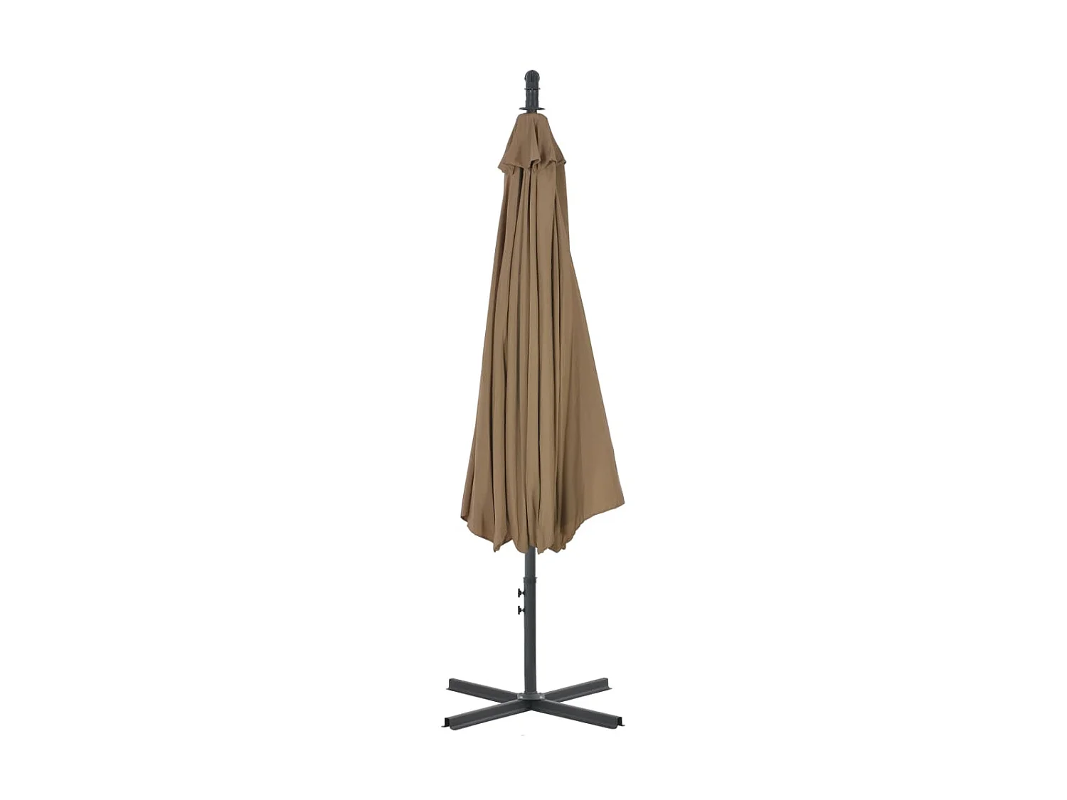 Parasol en porte-à-feux avec poteau en acier 300 cm Taupe WVGQ9392