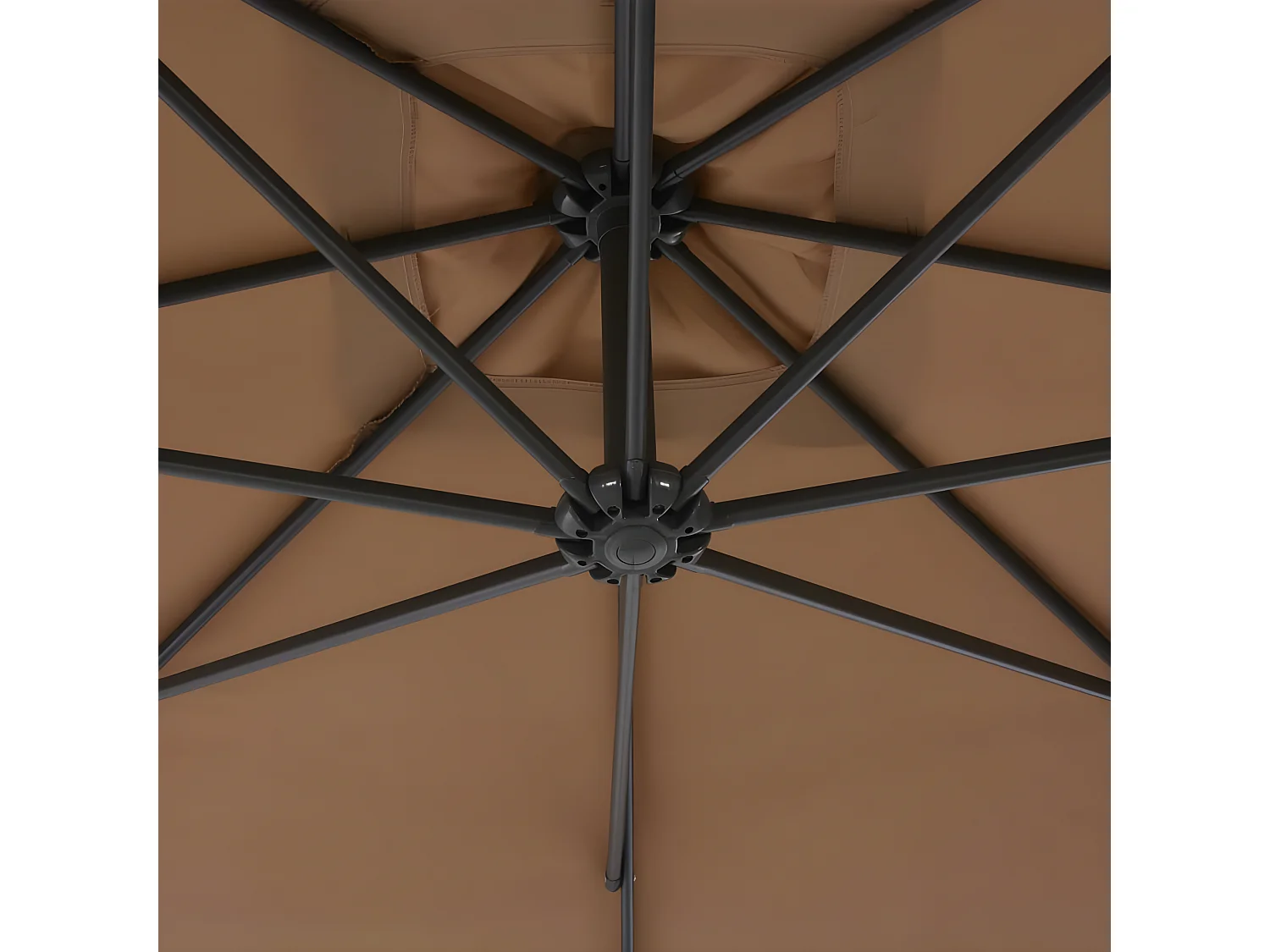 Parasol en porte-à-feux avec poteau en acier 300 cm Taupe WVGQ9392