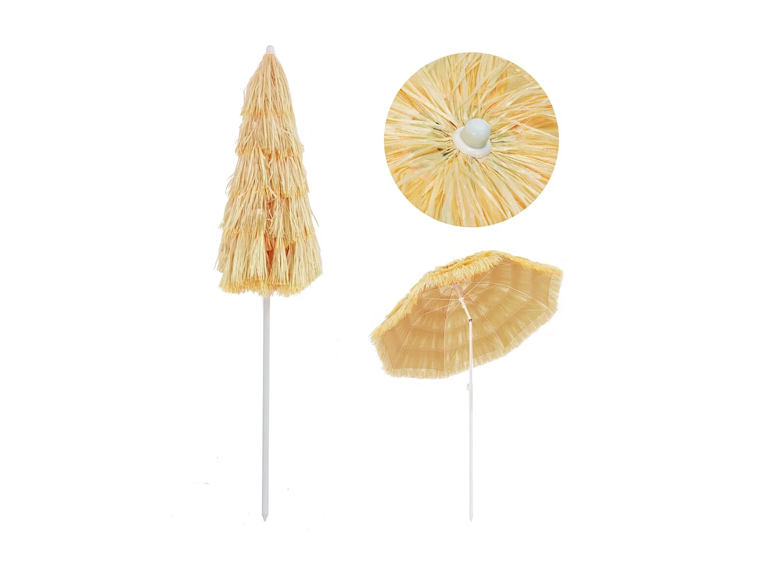 Parasol de plage Naturel 180 cm Style hawaïen  WVGQ9579