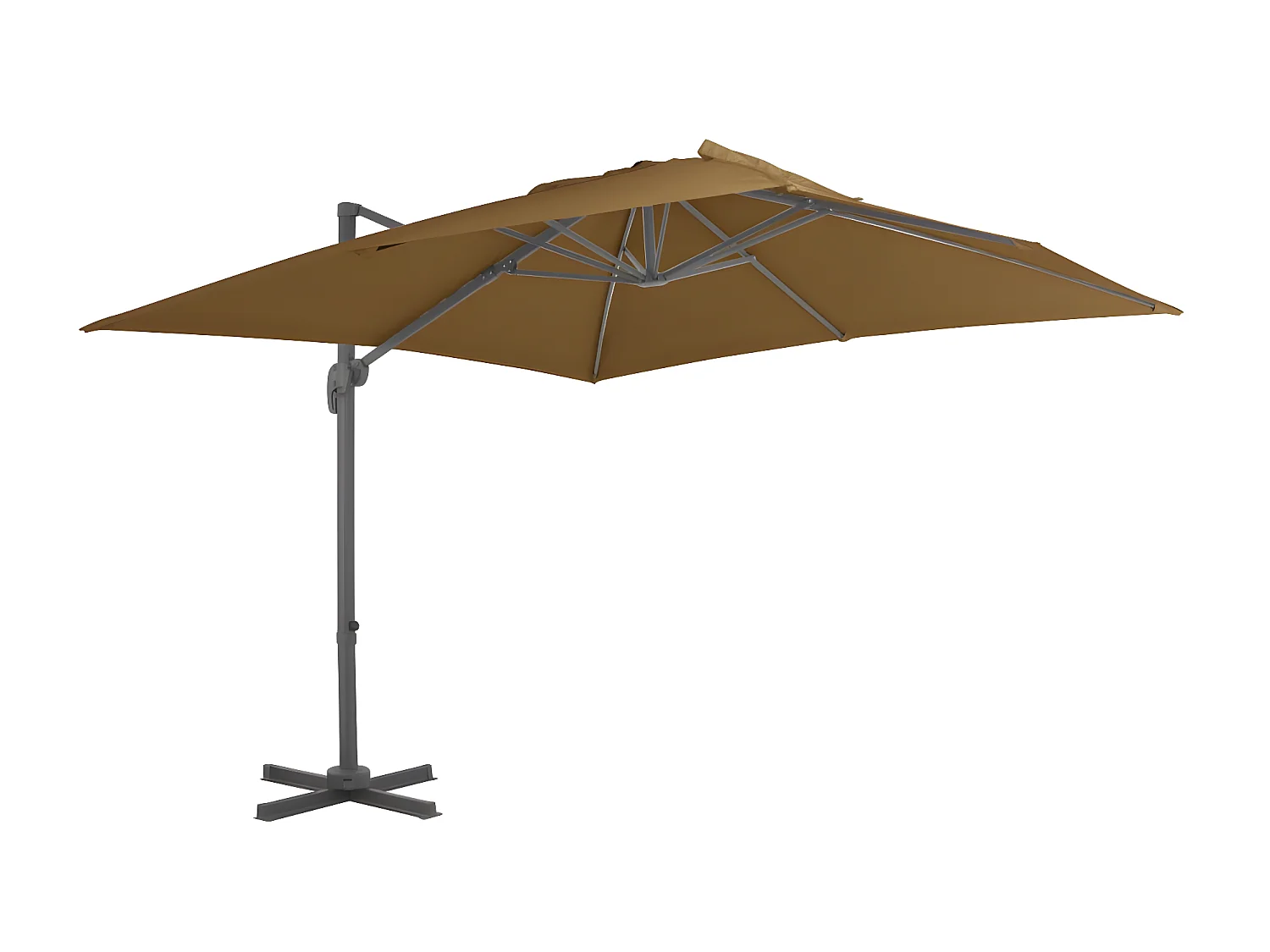 Parasol déporté avec mât en aluminium 300x300 cm taupe WVGQ3008