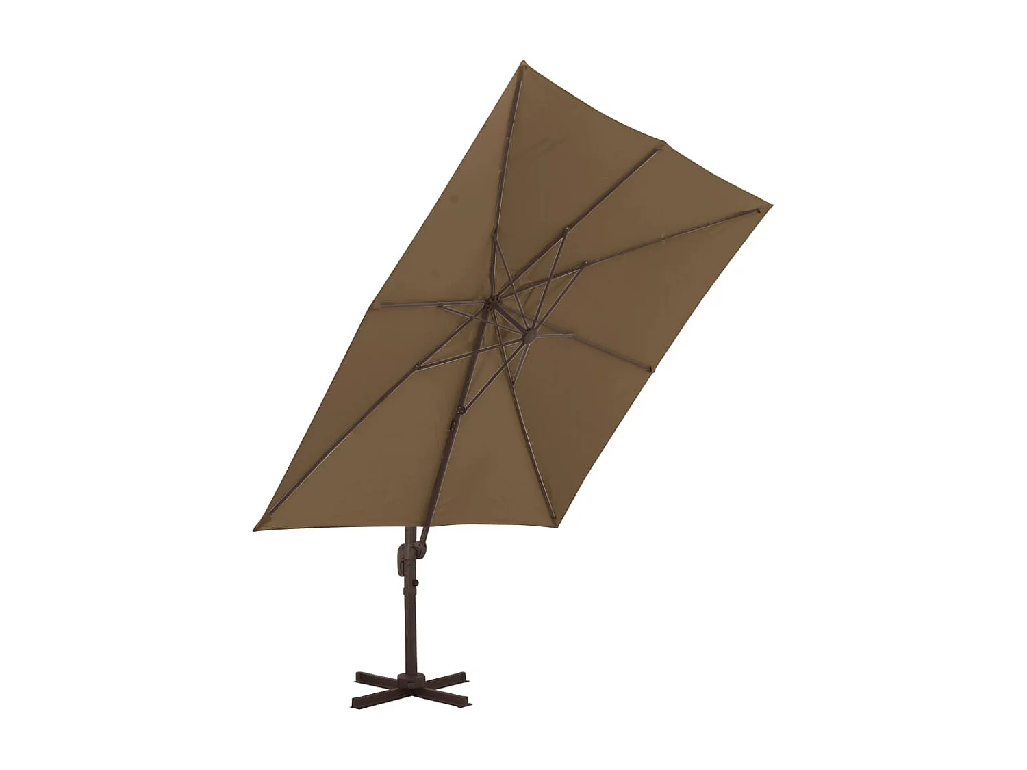 Parasol déporté avec mât en aluminium 300x300 cm taupe WVGQ3008