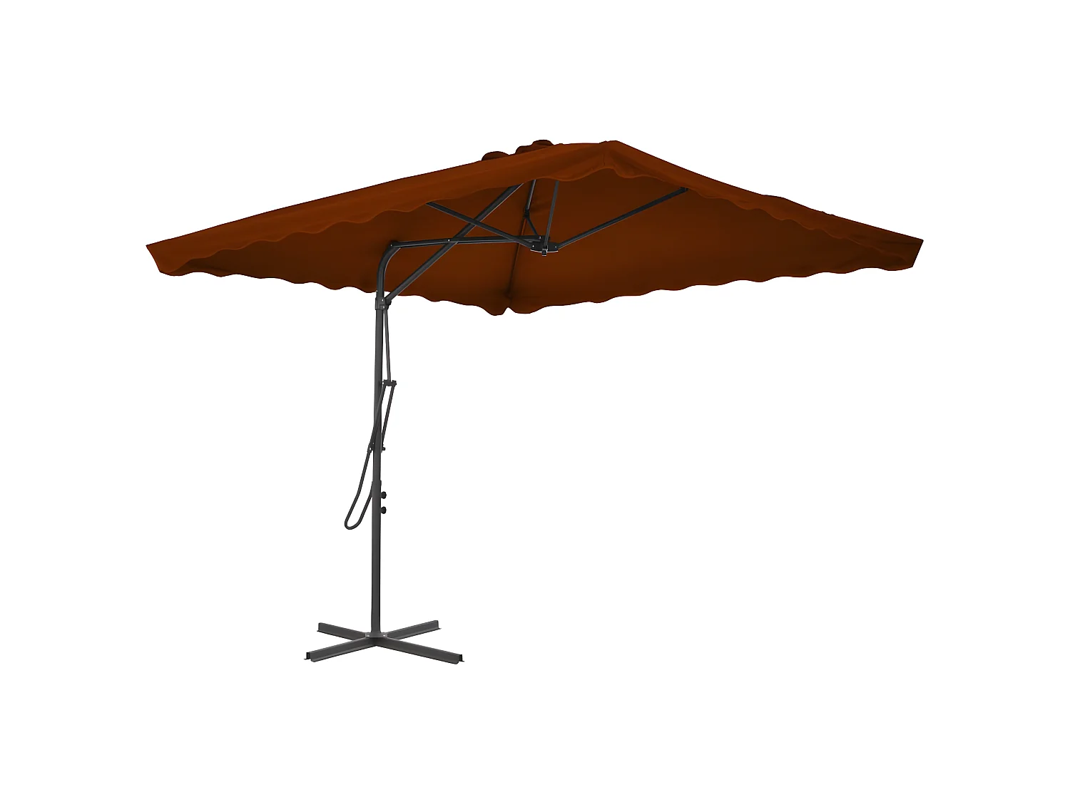Parasol d'extérieur avec mât en acier Terre cuite 250x250x230cm WVGQ1137