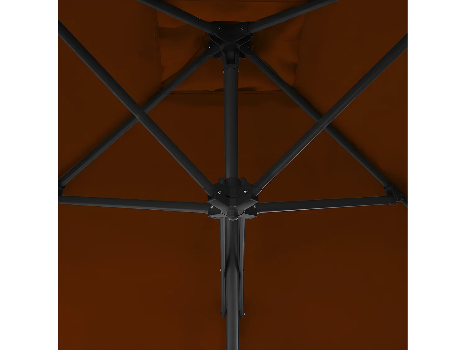 Parasol d'extérieur avec mât en acier Terre cuite 250x250x230cm WVGQ1137