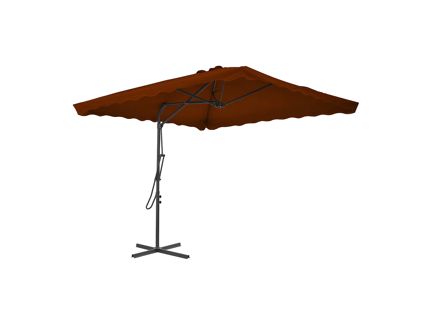 Parasol d'extérieur avec mât en acier Terre cuite 250x250x230cm WVGQ1137