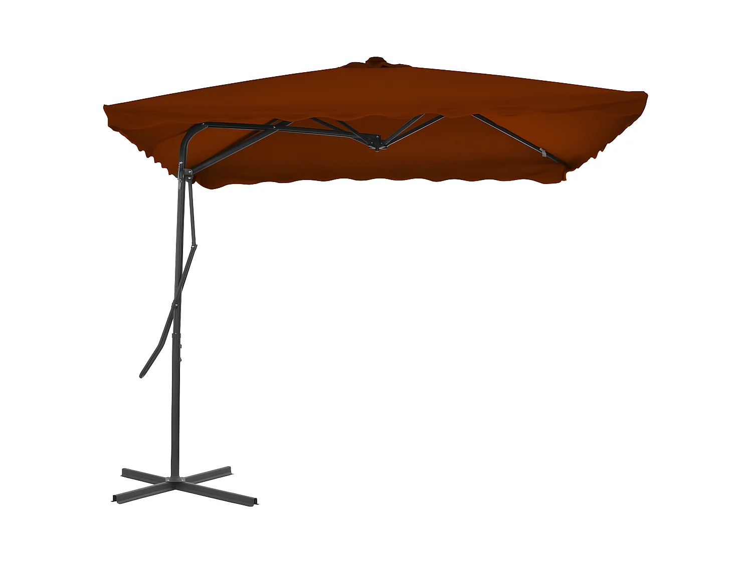 Parasol d'extérieur avec mât en acier Terre cuite 250x250x230cm WVGQ1137