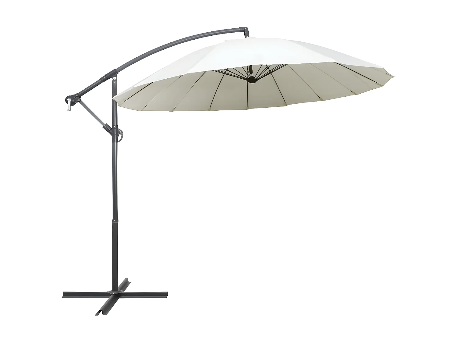 Parasol suspendu Blanc 3 m Aluminium WVGQ7507