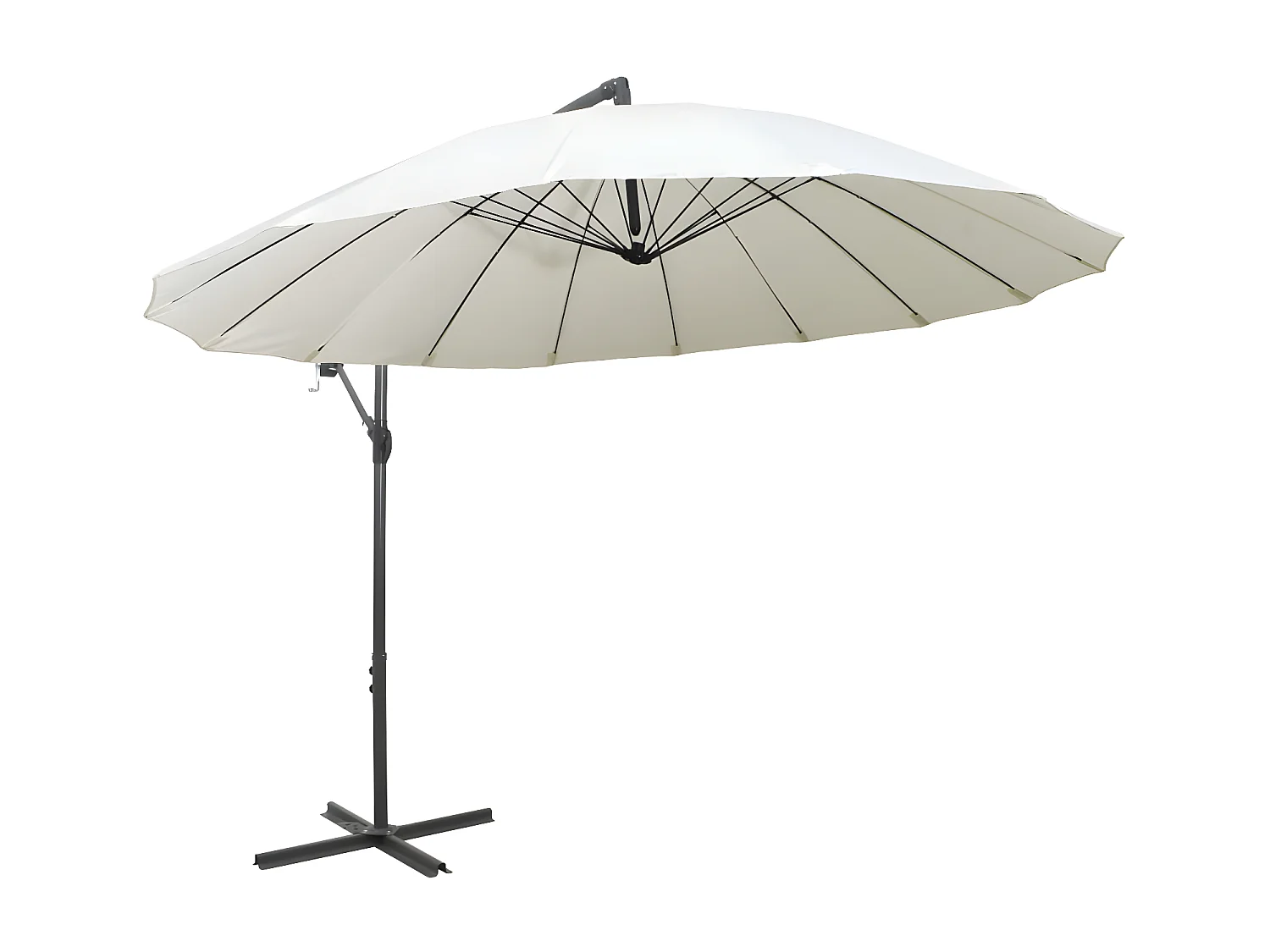Parasol suspendu Blanc 3 m Aluminium WVGQ7507