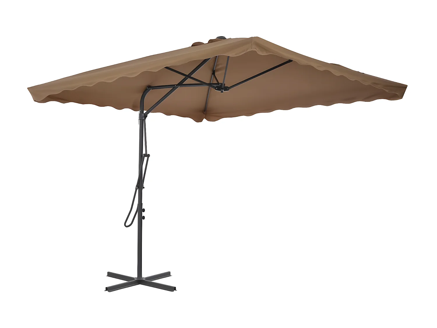 Parasol d'extérieur avec poteau en acier 250 x 250 cm Taupe WVGQ5666