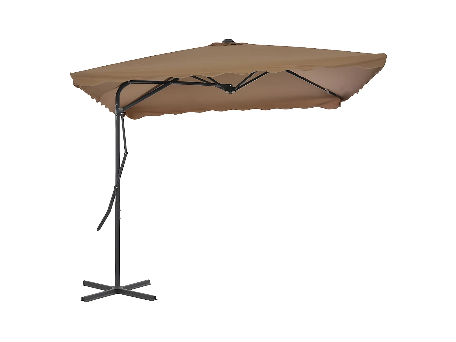 Parasol d'extérieur avec poteau en acier 250 x 250 cm Taupe WVGQ5666