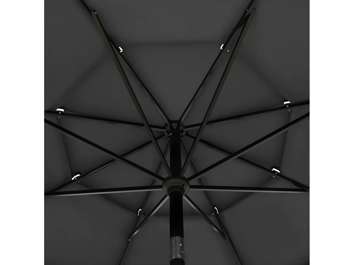 Parasol à 3 niveaux avec mât en aluminium Anthracite 3,5 m WVGQ4857