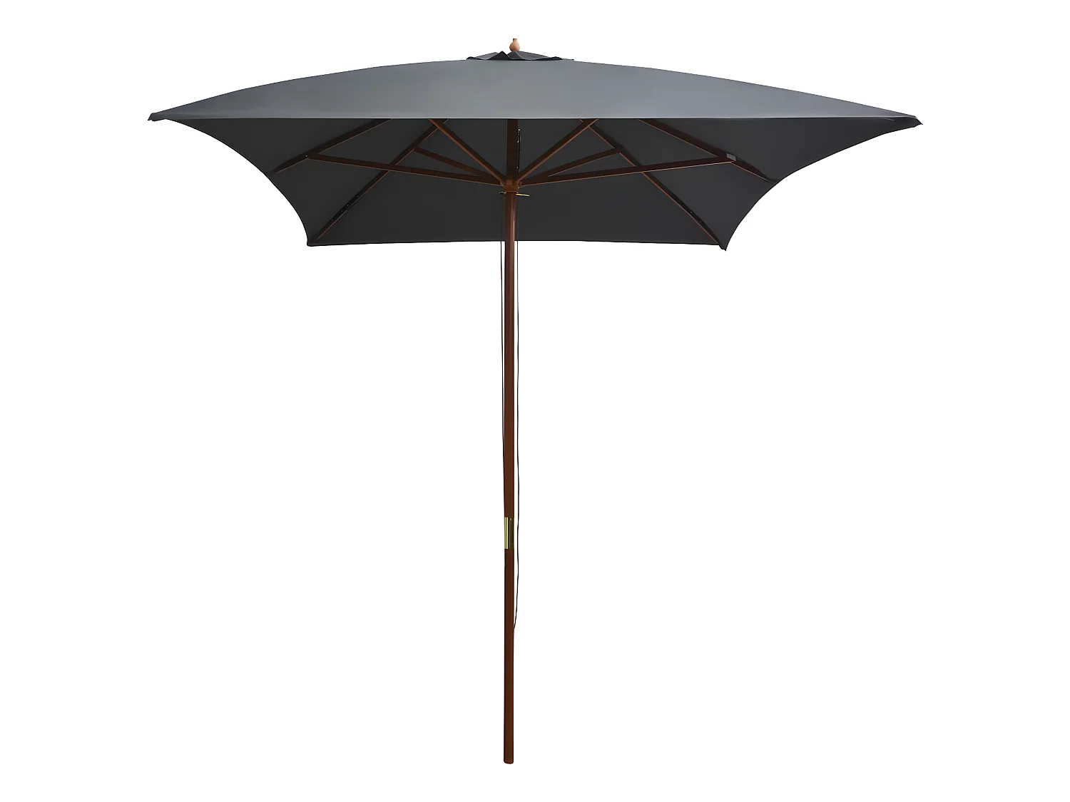 Parasol d'extérieur avec mât en bois 200 x 300 cm Anthracite WVGQ6576