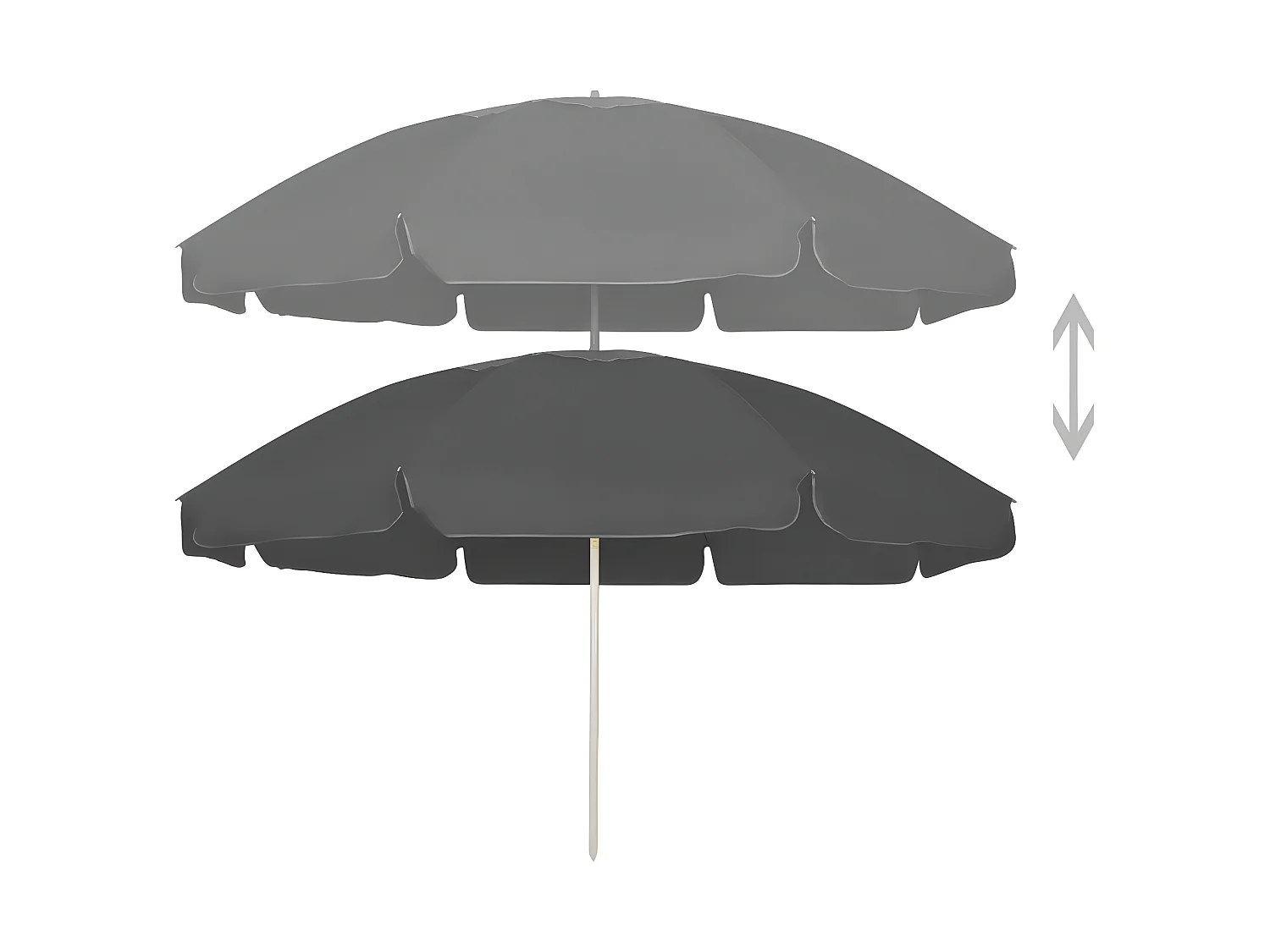 Parasol de plage Anthracite 240 cm WVGQ9087