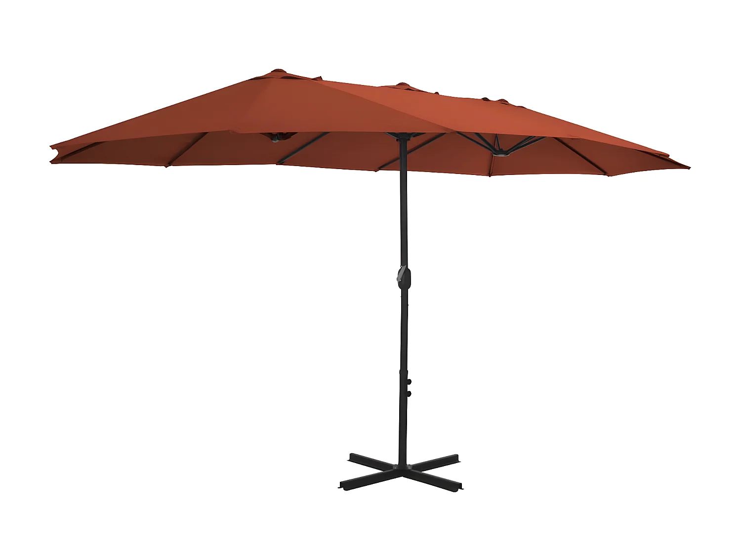 Parasol avec poteau en aluminium 460 x 270 cm Terre cuite WVGQ5099