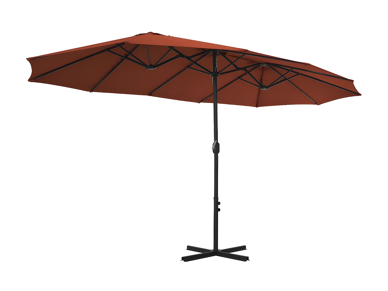 Parasol avec poteau en aluminium 460 x 270 cm Terre cuite WVGQ5099