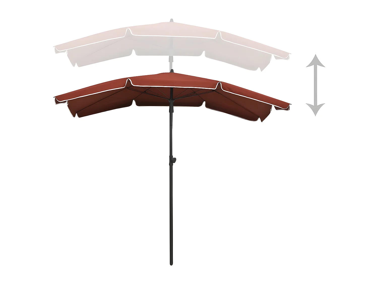 Guarda-sol de jardim com poste 200x130 cm terracota PT596872