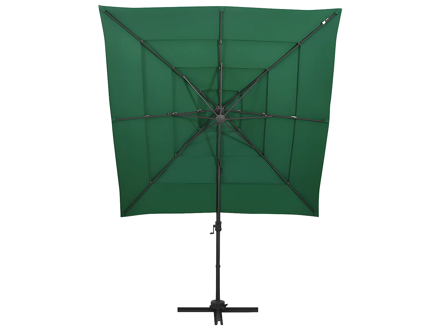 Parasol 4-laags met aluminium paal 250x250 cm groen NL916817