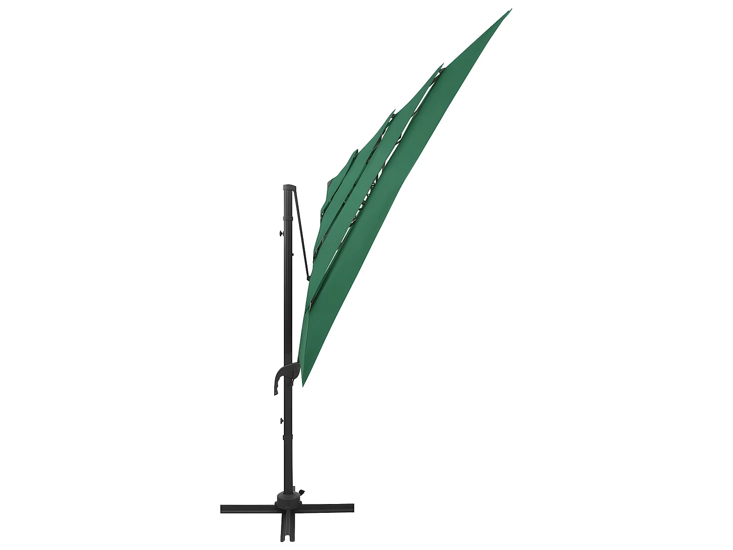 Parasol 4-laags met aluminium paal 250x250 cm groen NL916817