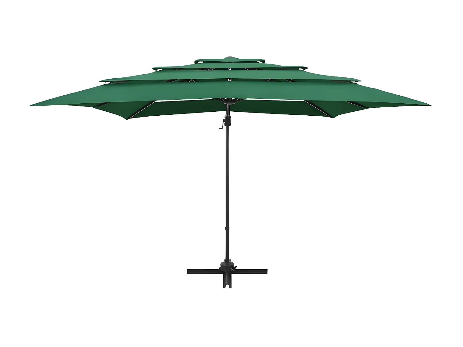 Parasol 4-laags met aluminium paal 250x250 cm groen NL916817
