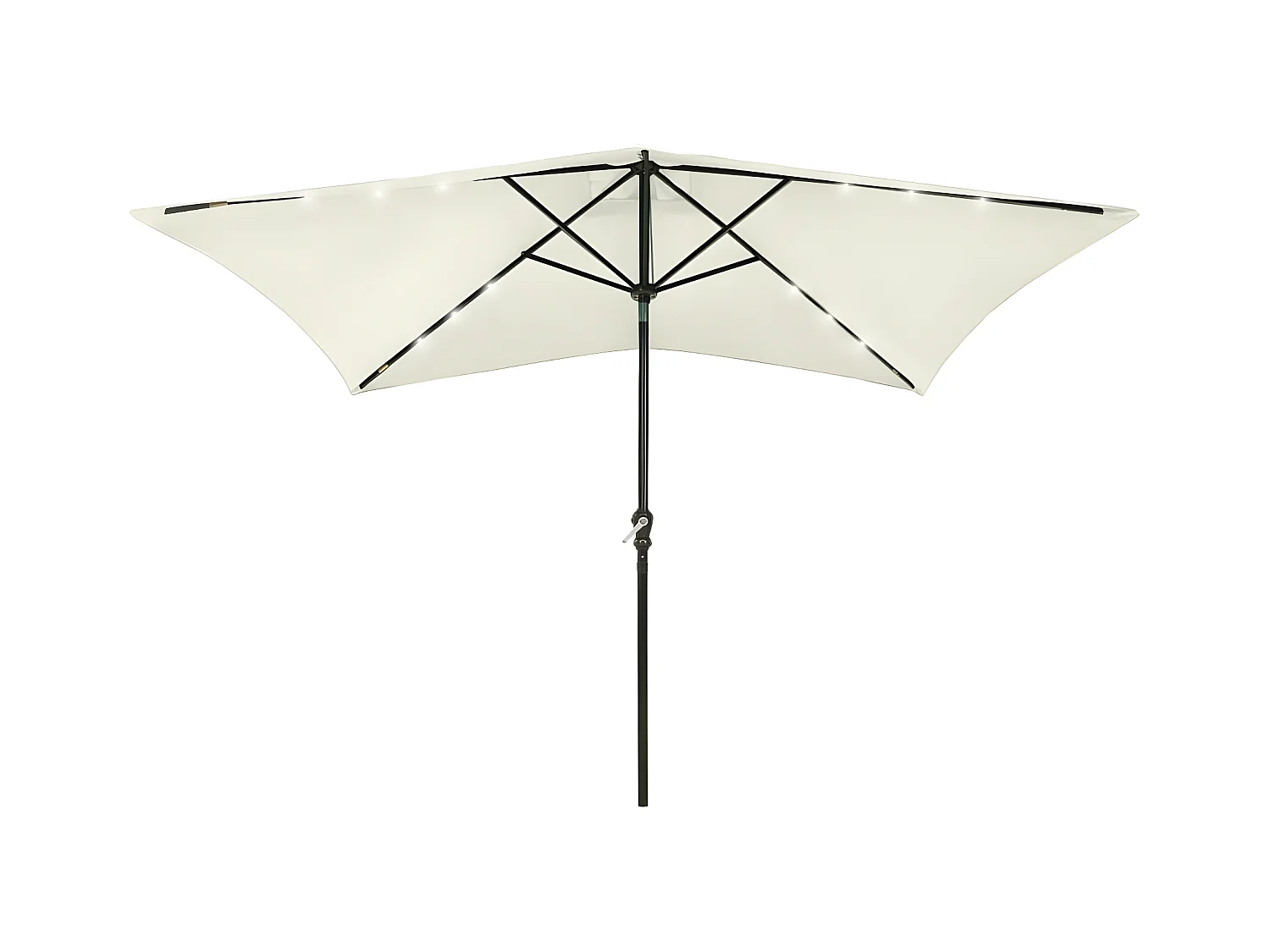 Parasol avec LED et mât en acier Sable 2x3 m WVGQ2466