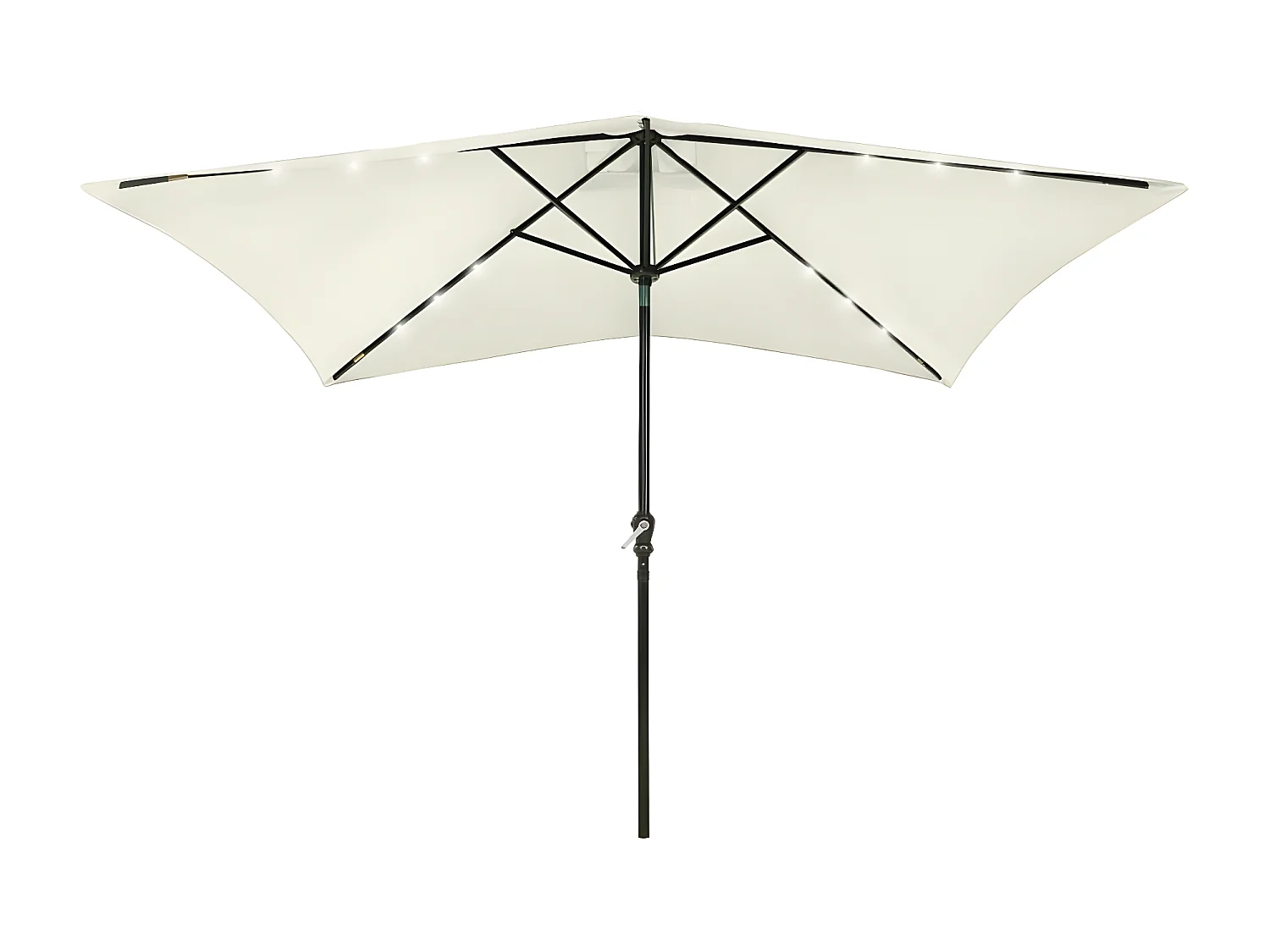 Parasol avec LED et mât en acier Sable 2x3 m WVGQ2466