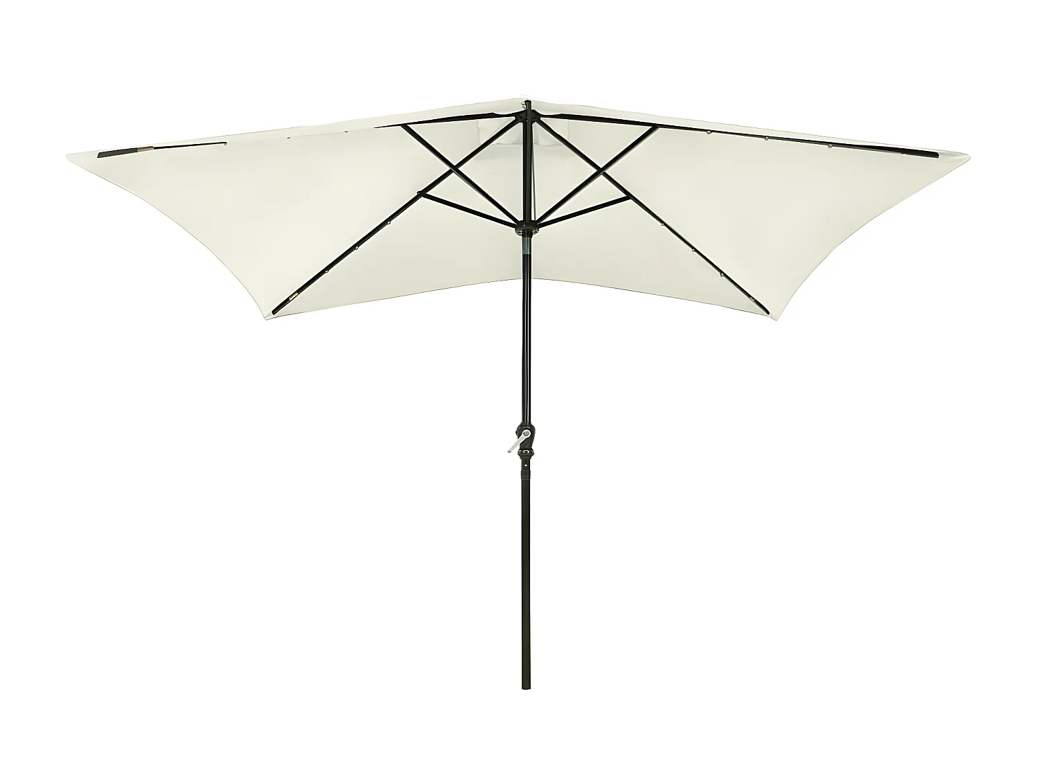 Parasol avec LED et mât en acier Sable 2x3 m WVGQ2466