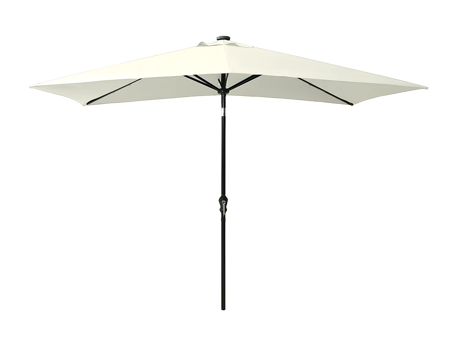 Parasol avec LED et mât en acier Sable 2x3 m WVGQ2466