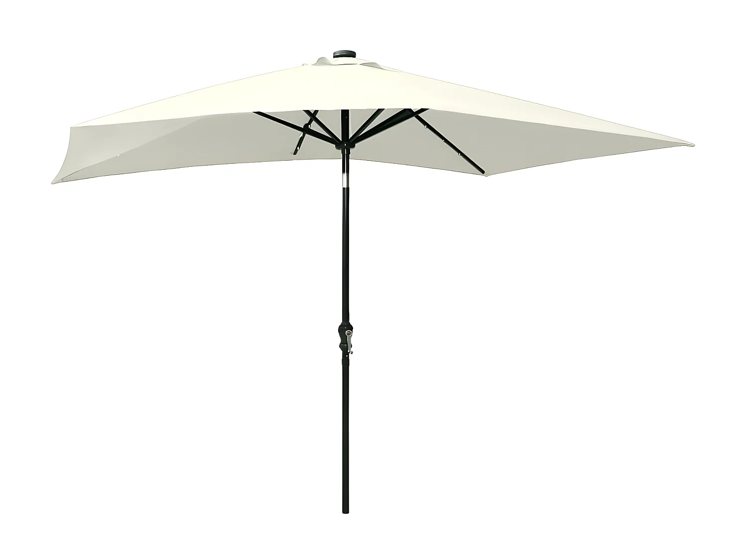 Parasol avec LED et mât en acier Sable 2x3 m WVGQ2466