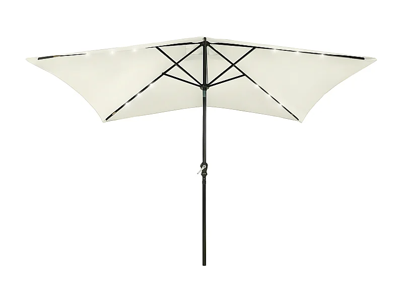 Parasol avec LED et mât en acier Sable 2x3 m WVGQ2466