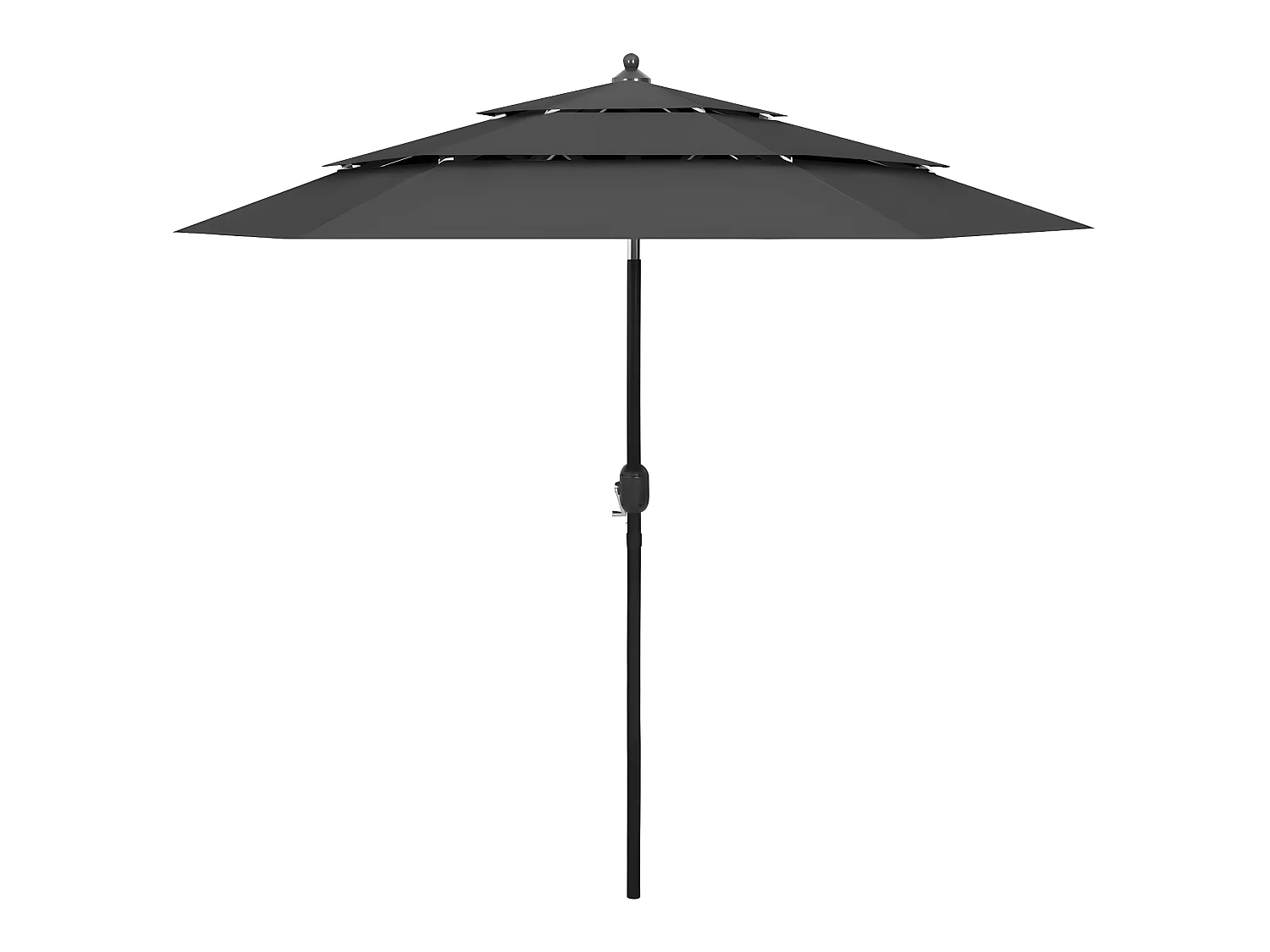 Parasol à 3 niveaux avec mât en aluminium Anthracite 2,5 m WVGQ2404
