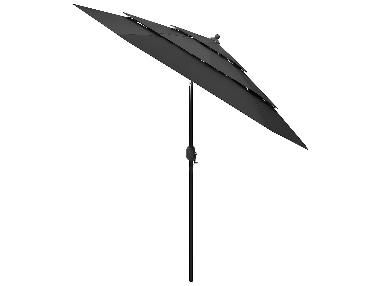 Parasol à 3 niveaux avec mât en aluminium Anthracite 2,5 m WVGQ2404