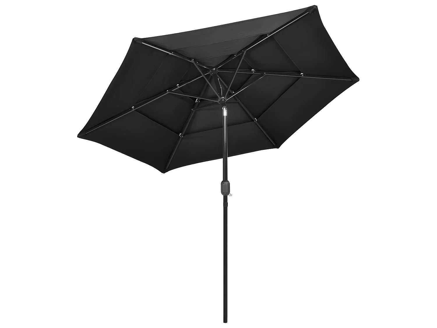 Parasol à 3 niveaux avec mât en aluminium Anthracite 2,5 m WVGQ2404