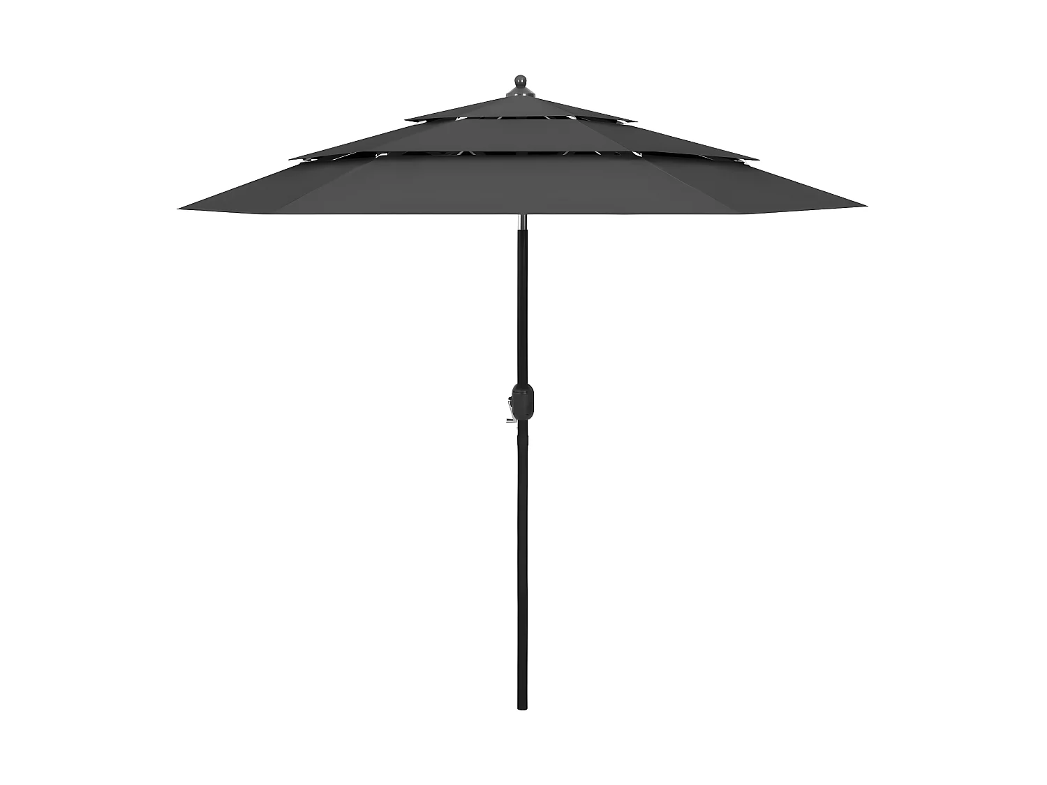 Parasol à 3 niveaux avec mât en aluminium Anthracite 2,5 m WVGQ2404