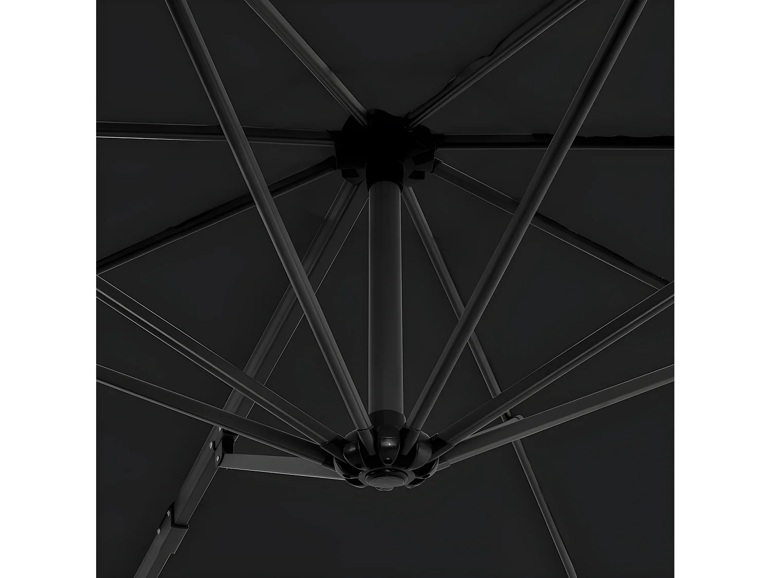 Parasol en porte-à-faux et poteau en aluminium 300cm Anthracite WVGQ4475