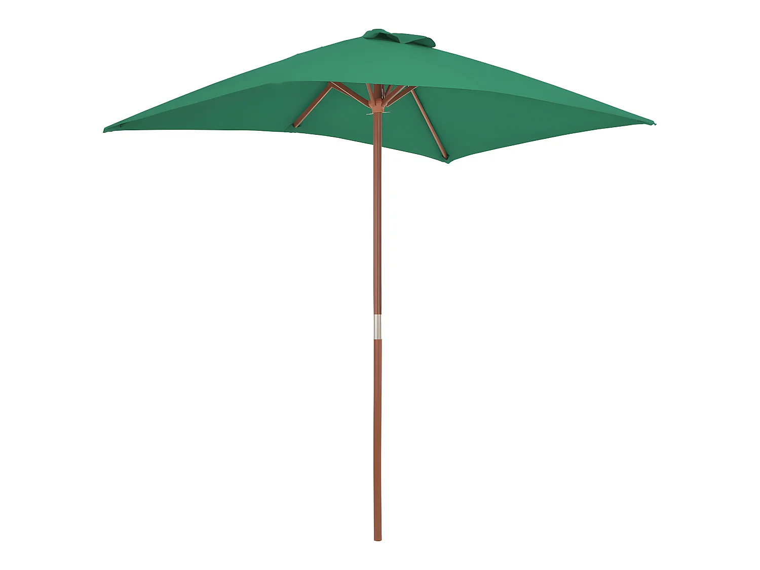 Sombrilla de jardín con palo de madera 150x200 cm verde ES537654