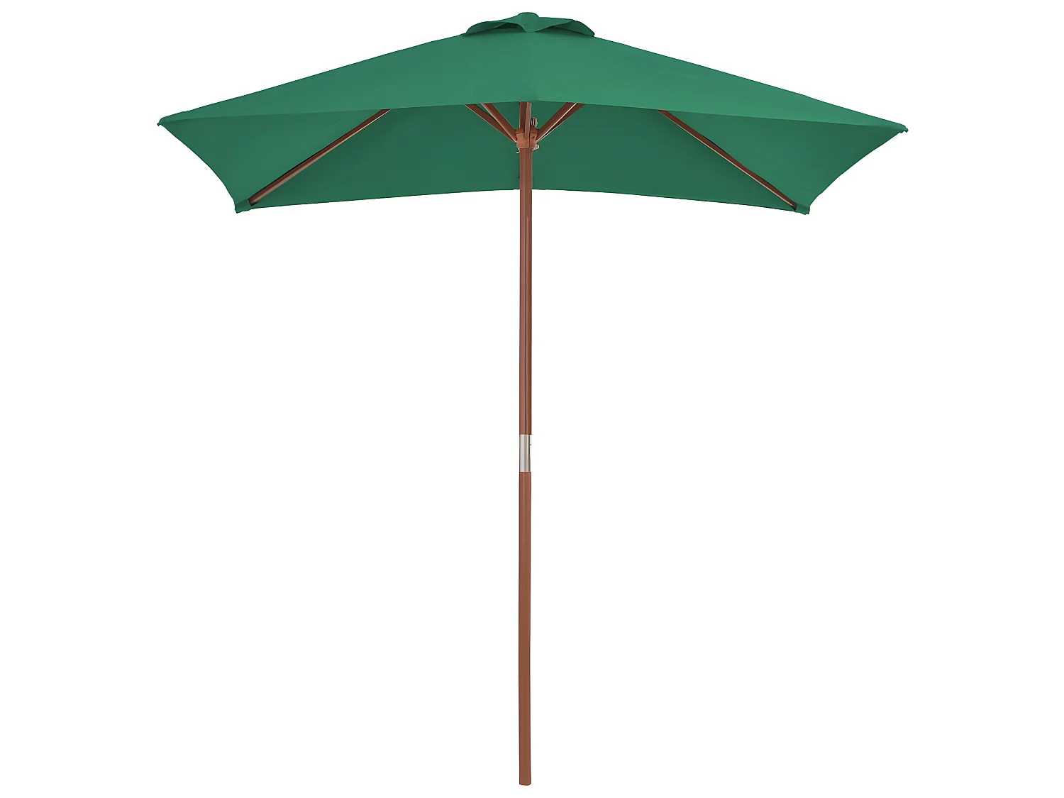 Parasol avec mât en bois 150 x 200 cm Vert WVGQ7617