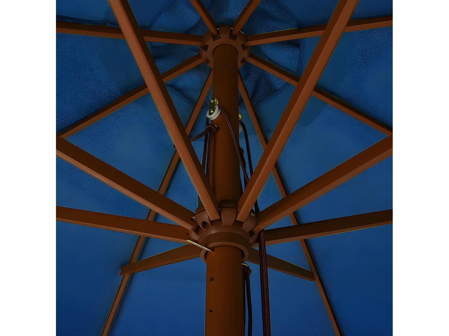 Sombrilla de jardín con palo de madera azul celeste 330 cm ES165151