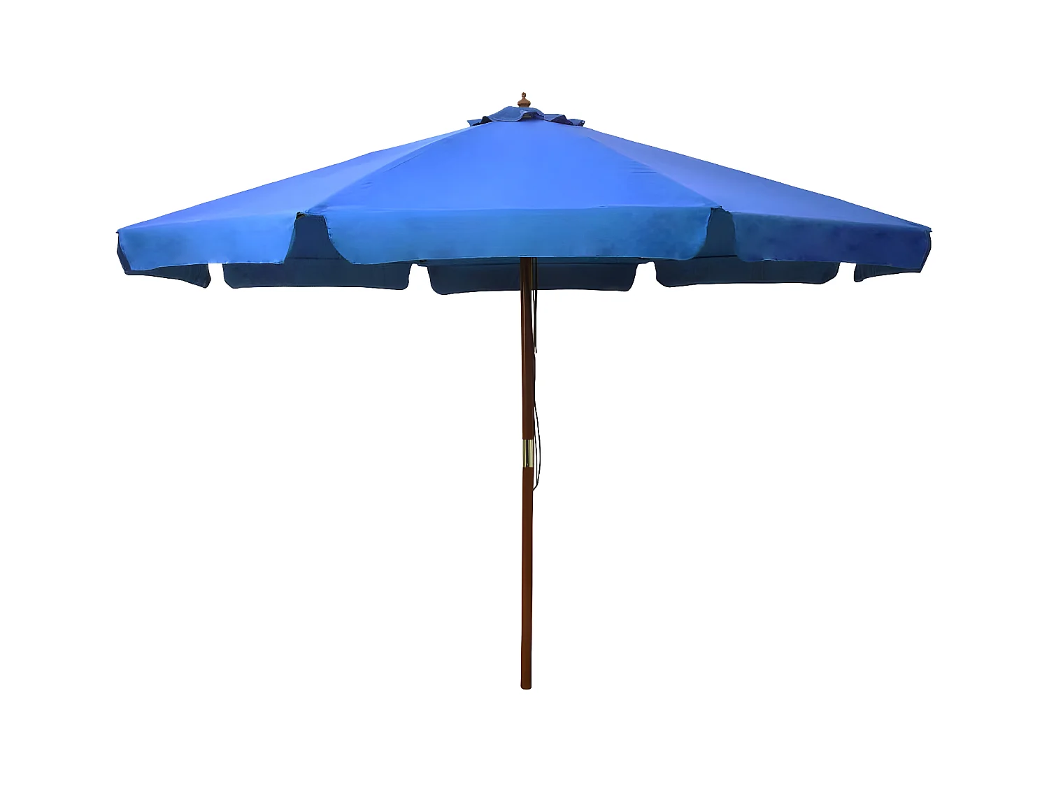 Parasol avec mât en bois 330 cm Bleu azuré WVGQ5534
