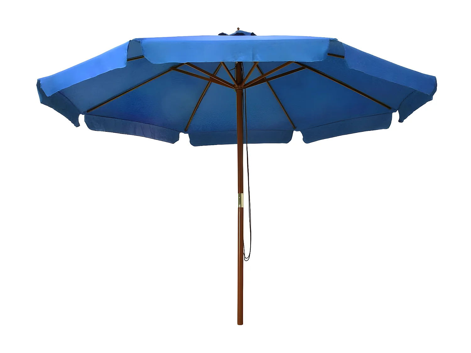 Guarda-sol de exterior com poste em madeira 330 cm azul-ciano PT650970