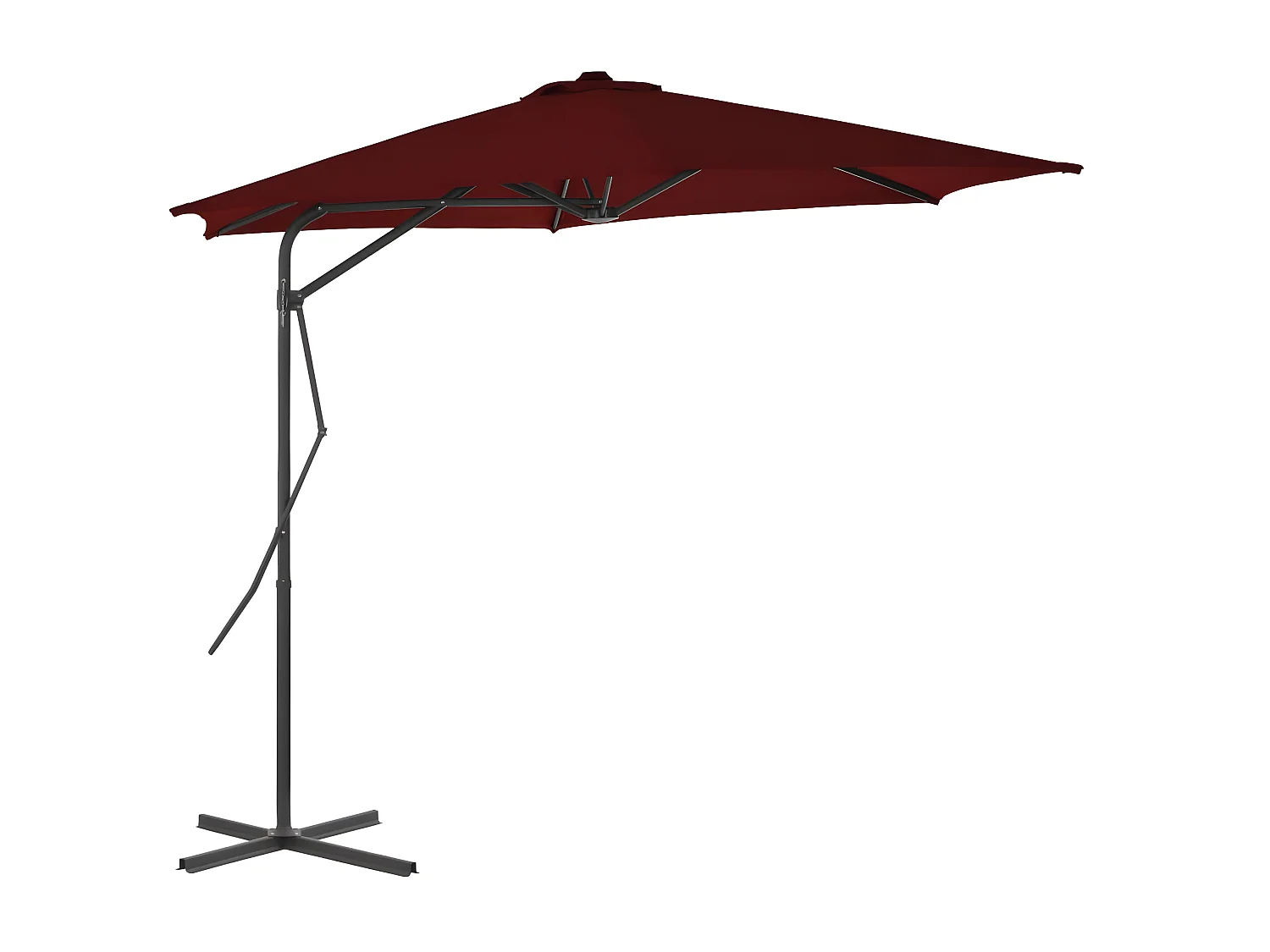 Parasol d'extérieur avec mât en acier Rouge bordeaux 300x230 cm WVGQ9641