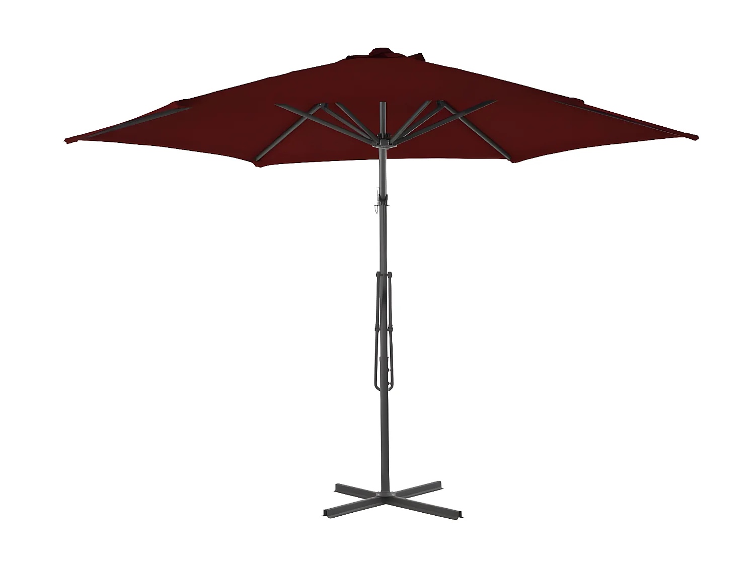 Parasol d'extérieur avec mât en acier Rouge bordeaux 300x230 cm WVGQ9641