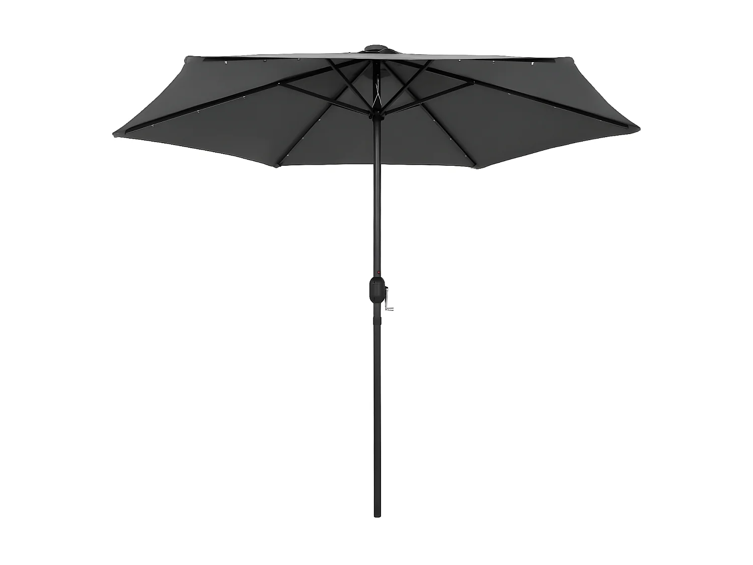 Parasol avec LED et mât en aluminium 270 cm Anthracite WVGQ4512