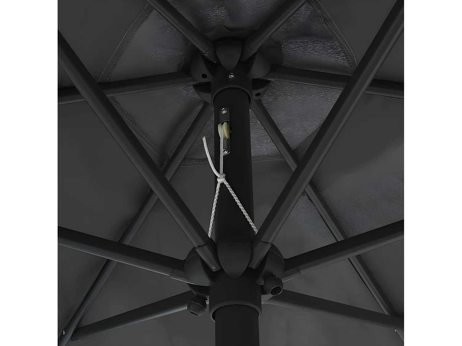 Parasol avec LED et mât en aluminium 270 cm Anthracite WVGQ4512