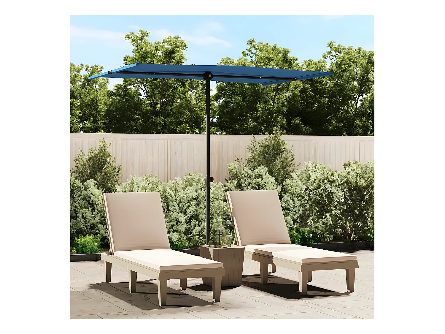 Guarda-sol exterior mastro alumínio 2x1,5 m azul-ciano PT814438